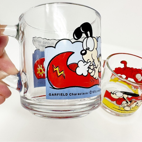 Vintage 1978 McDonald's Garfield‎ Graphics Glass Mug Set - Picture 14 of 14